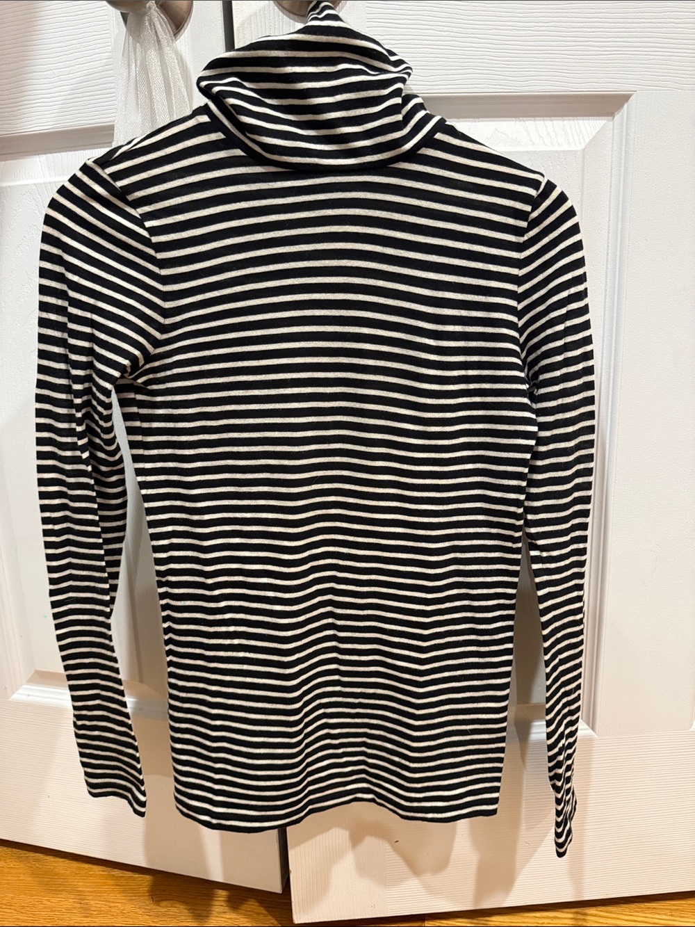 J. Crew Black & White Striped Turtleneck Long Sleeve Top Size XXS Women’s